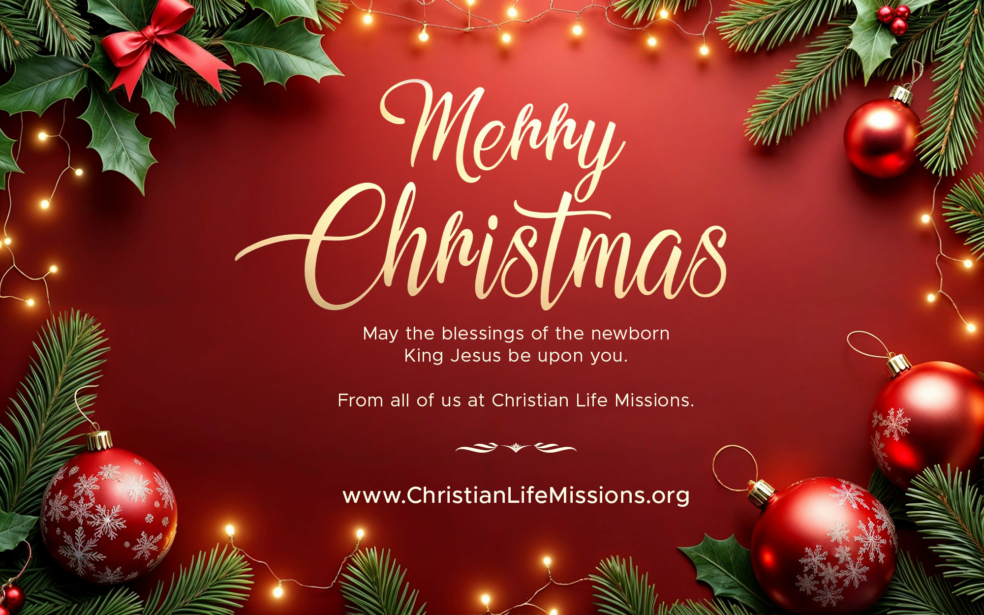 Merry Christmas from Christian Life Missions